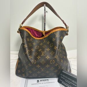 Authentic LOUIS VUITTON delightful p.m. shoulder bag with certificate